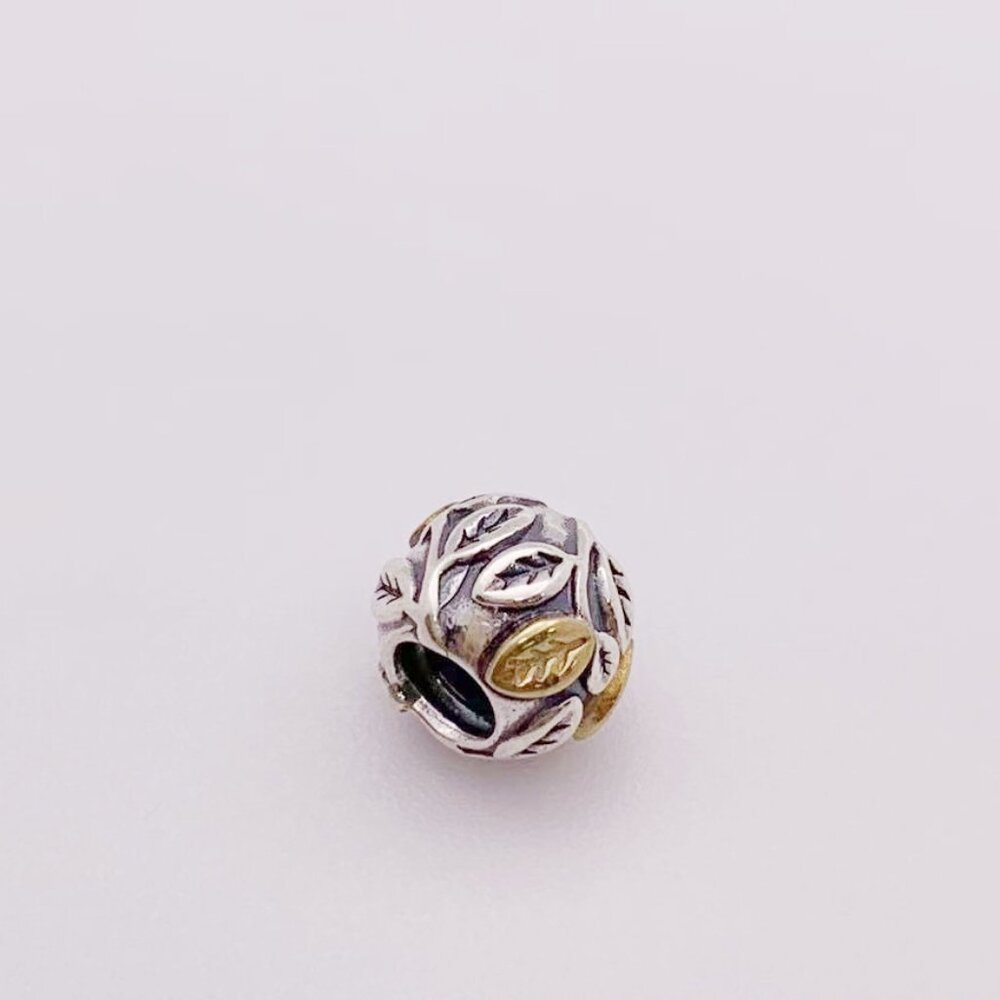 Pandora Silver and Gold Leaf Charm